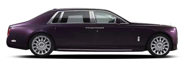 Prestigious Rolls Royce Ghost chauffeur driven car at London City Airport.