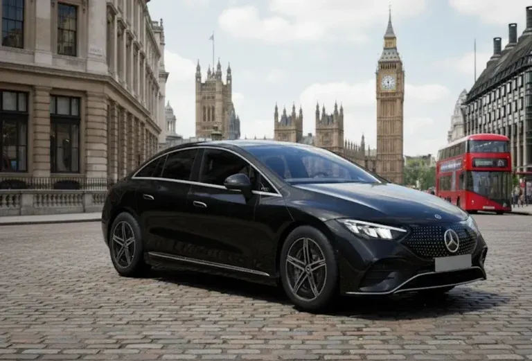 Mercedes EQE airport chauffeur service London