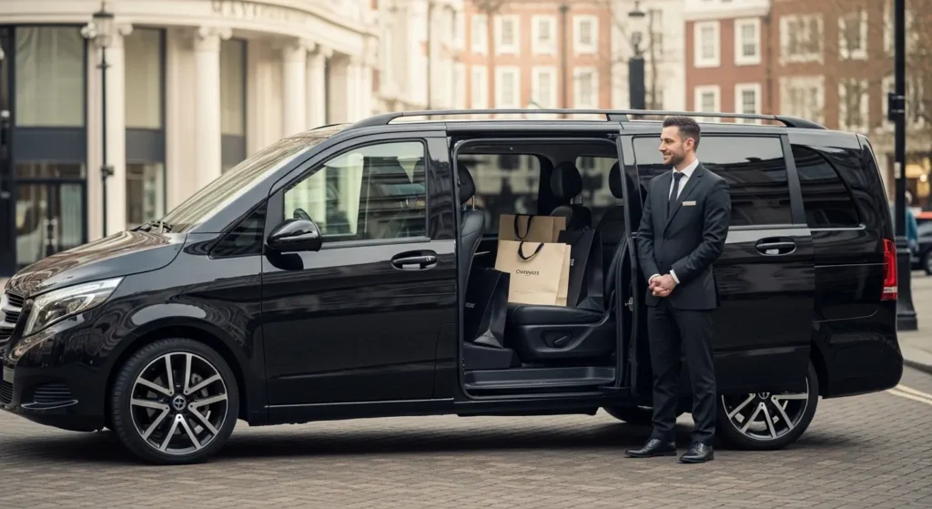 Luxury Mercedes V-Class Chauffeur Service for Shopping in Mayfair London