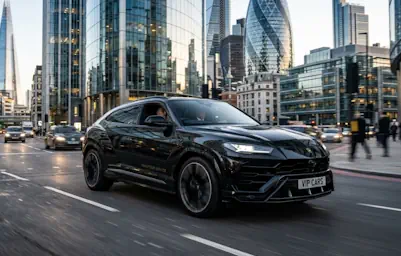 Corporate travel and business meetings with a Lamborghini Urus chauffeur service.