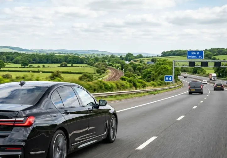 Long-distance executive chauffeur service from London with a dedicated VIP CARS vehicle.