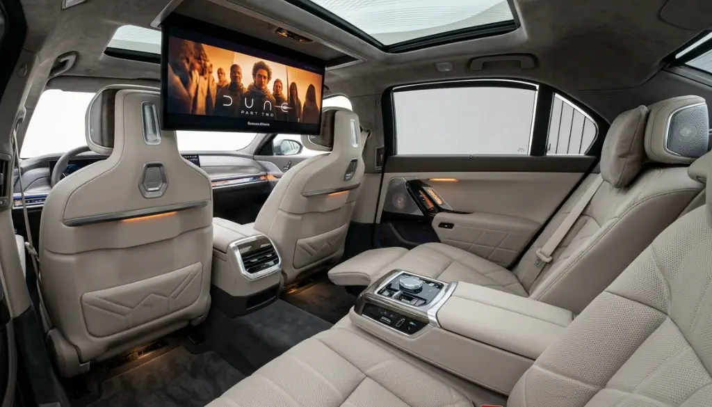 luxury interior bmw i7 chauffeur service