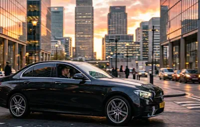 mercedes e class chauffeur london corporate roadshow