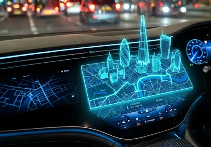 Advanced predictive traffic routing system used by our punctual chauffeur service in London.